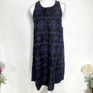 Wilfred Black Shift Dress w/Blue Embroidery